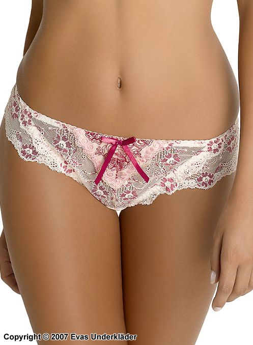 Thong panty in floral patterns